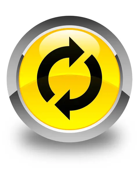 Actualizar icono brillante botón redondo amarillo —  Fotos de Stock
