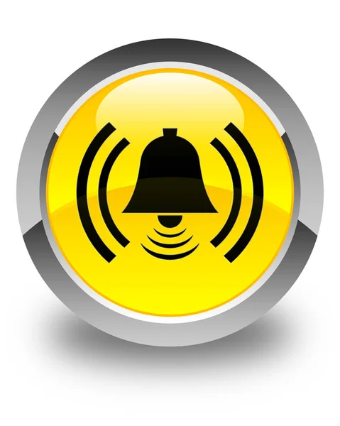 Alarm pictogram glossy gele ronde knop — Stockfoto