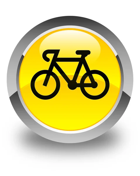 Bicycle icon glossy yellow round button — Stock Photo, Image