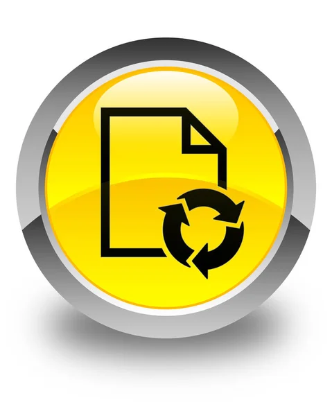 Dokument procesu ikona lesklé žluté kulaté tlačítko — Stock fotografie