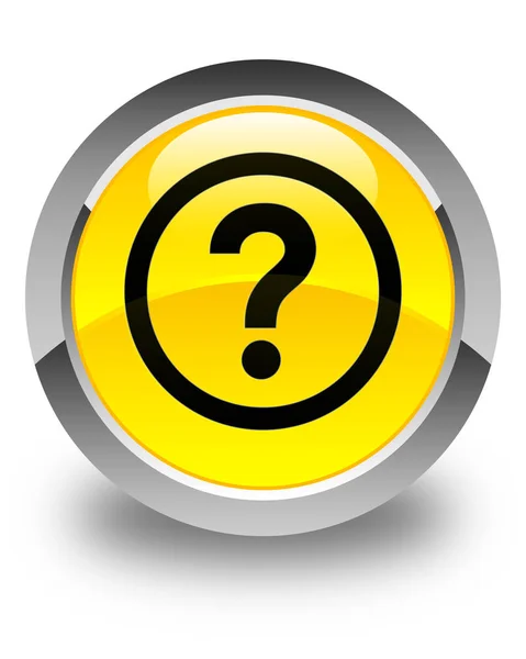 Ερώτηση εικονίδιο γυαλιστερό κίτρινο στρογγυλό κουμπί — Φωτογραφία Αρχείου