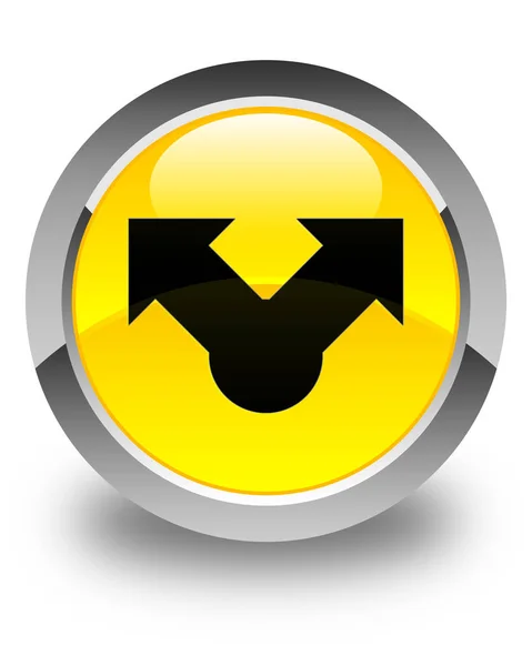 Μοιραστείτε το εικονίδιο γυαλιστερό κίτρινο στρογγυλό κουμπί — Φωτογραφία Αρχείου