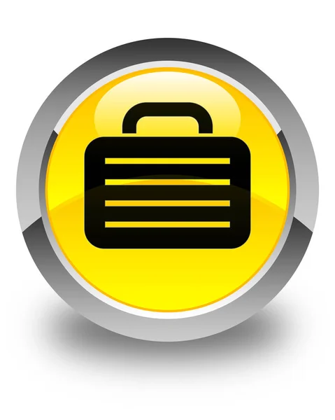Taška ikonu lesklé žluté kulaté tlačítko — Stock fotografie