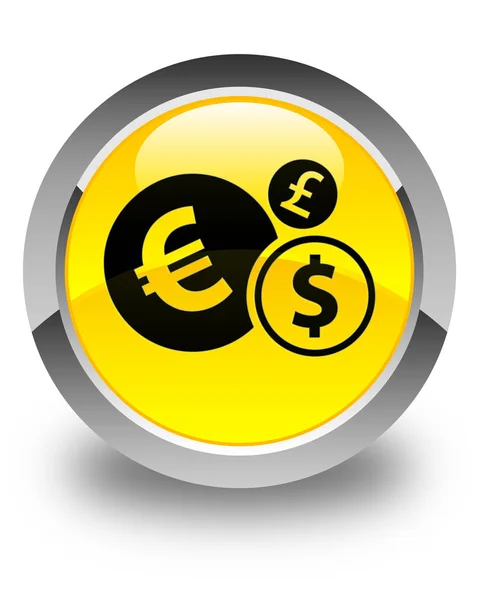 Ícone de finanças botão redondo amarelo brilhante — Fotografia de Stock