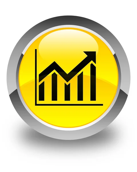 Pictogram glanzende gele ronde knop Statistieken — Stockfoto