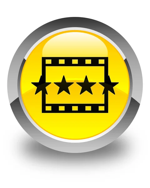 Movie reviews icon glossy yellow round button