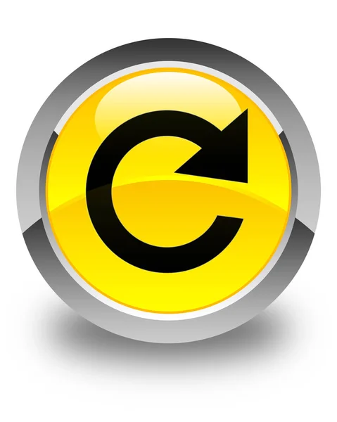 Απάντηση εικονίδιο ' περιστροφής ' γυαλιστερό κίτρινο στρογγυλό κουμπί — Φωτογραφία Αρχείου