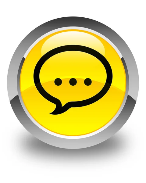 Ícone de conversa botão redondo amarelo brilhante — Fotografia de Stock