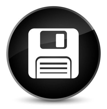 Disket simgesini zarif siyah yuvarlak düğmesi