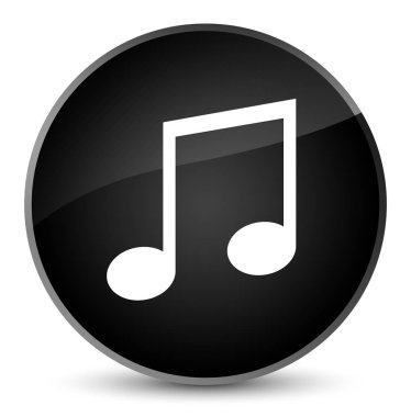 Müzik simgesini zarif siyah yuvarlak düğmesi