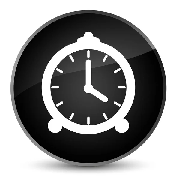 Reloj despertador icono elegante negro botón redondo —  Fotos de Stock