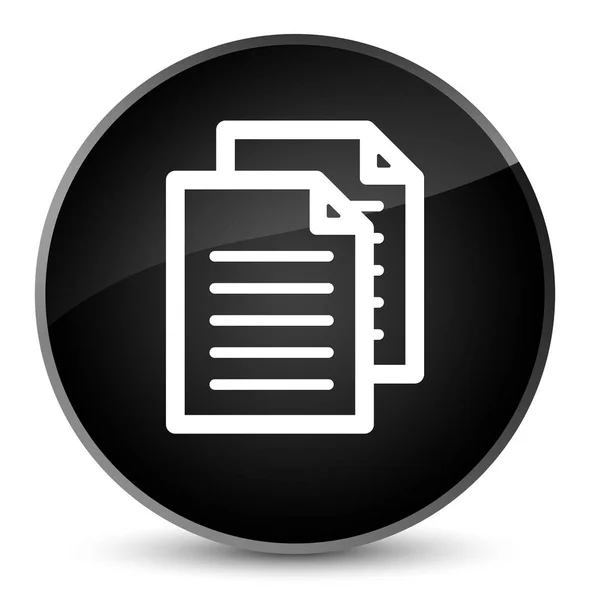 Documents icon elegant black round button — Stock Photo, Image