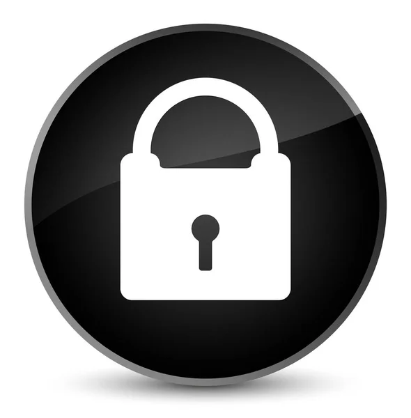 Padlock icon elegant black round button — Stock Photo, Image