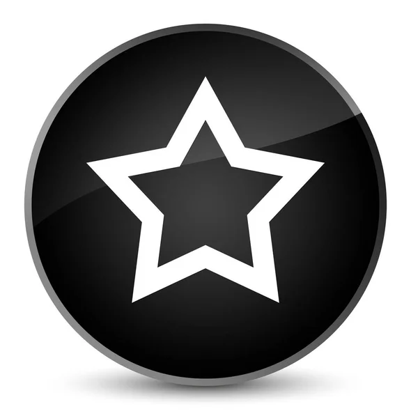 Yıldız simgesi zarif siyah yuvarlak düğmesi — Stok fotoğraf