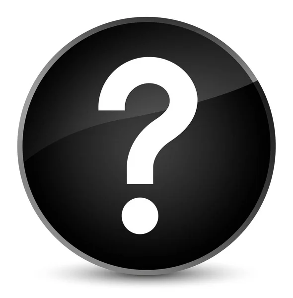 Ícone de ponto de interrogação elegante botão redondo preto — Fotografia de Stock
