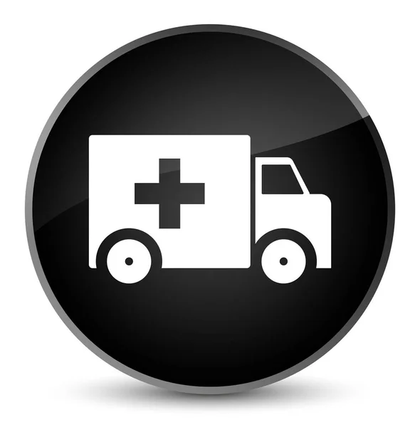 Ambulance elegantní černé kulaté tlačítko — Stock fotografie