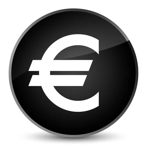 Euro icône signe élégant bouton rond noir — Photo