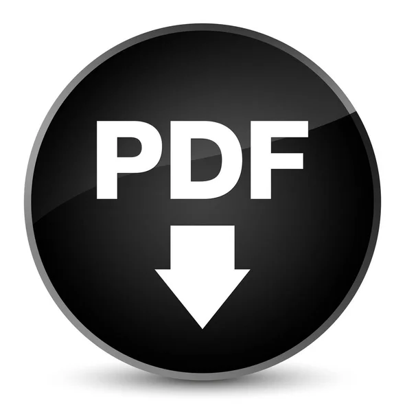 Ícone de download PDF elegante botão redondo preto — Fotografia de Stock