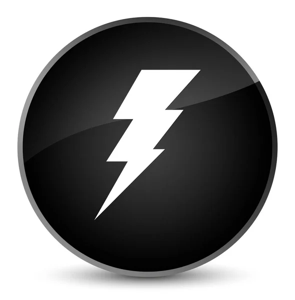 Icono de electricidad elegante botón redondo negro —  Fotos de Stock