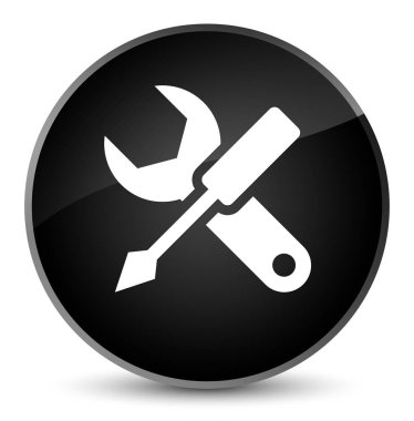 Ayarları simgesi zarif siyah yuvarlak düğmesi