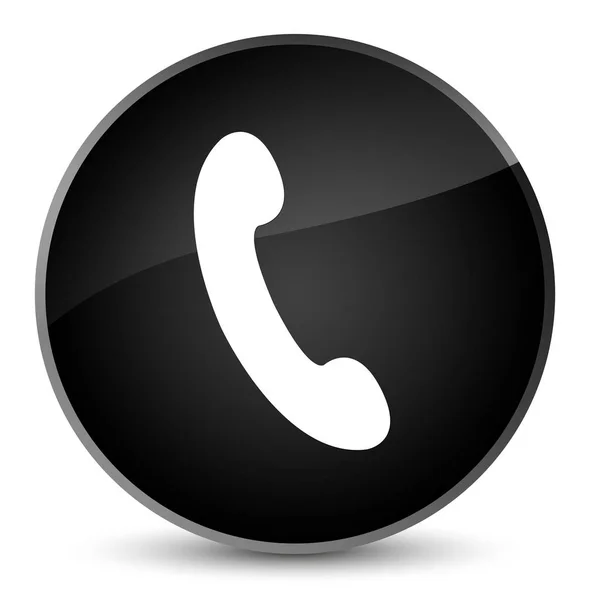 Ícone do telefone elegante botão redondo preto — Fotografia de Stock