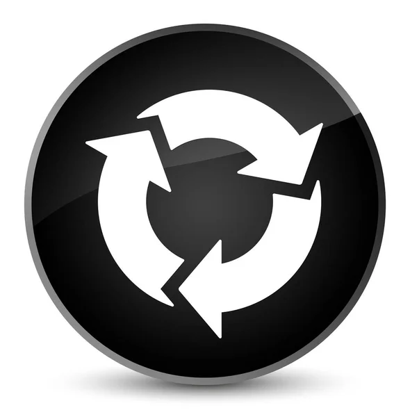 Elegante zwarte ronde knoop van het pictogram Vernieuwen — Stockfoto