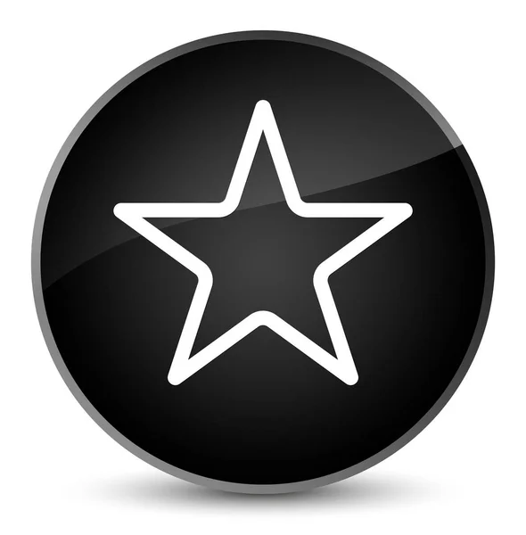 Yıldız simgesi zarif siyah yuvarlak düğmesi — Stok fotoğraf