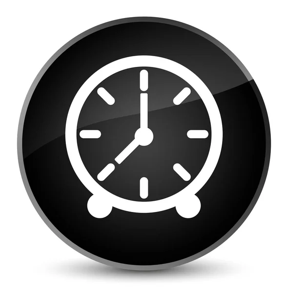 Ícone do relógio elegante botão redondo preto — Fotografia de Stock