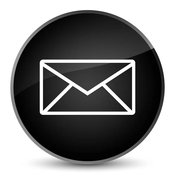 Εικονίδιο κομψό μαύρο στρογγυλό κουμπί email — Φωτογραφία Αρχείου