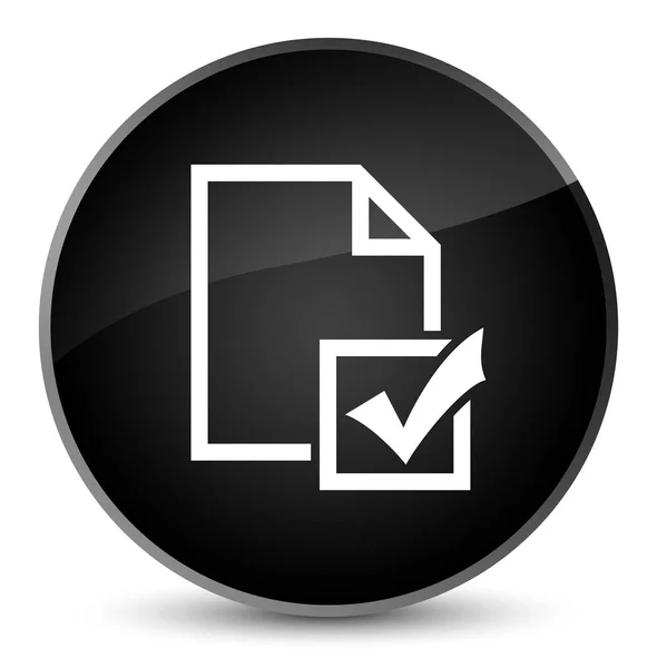 Survey icon elegant black round button — Stock Photo, Image