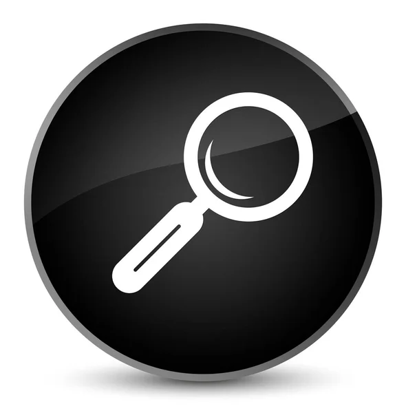 Magnifying glass icon elegant black round button — Stock Photo, Image