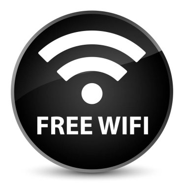 Ücretsiz Wi-Fi zarif siyah yuvarlak düğmesi