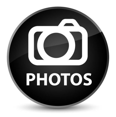 Fotoğraflar (kamera simgesi) zarif siyah yuvarlak düğmesi