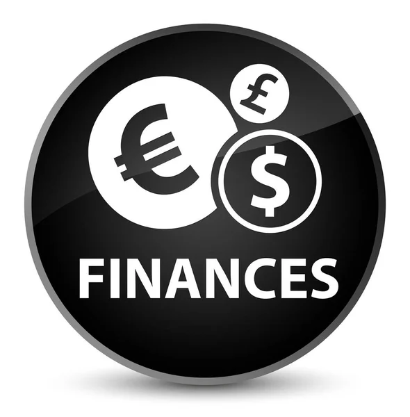 Finanças (sinal euro) elegante botão redondo preto — Fotografia de Stock