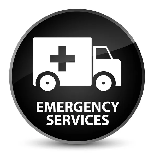 Emergency services elegant black round button — Stock Photo, Image