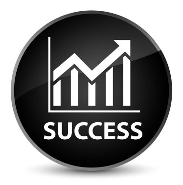 Başarı (istatistik simgesi) zarif siyah yuvarlak düğmesi