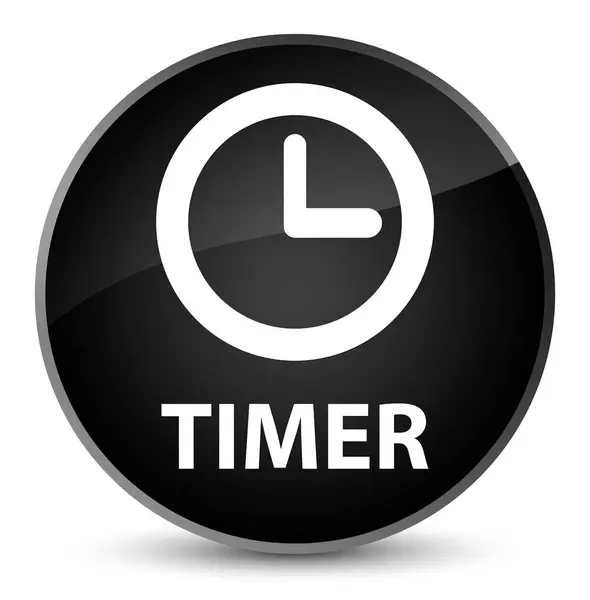 Elegantní černé kulaté tlačítko časovače — Stock fotografie