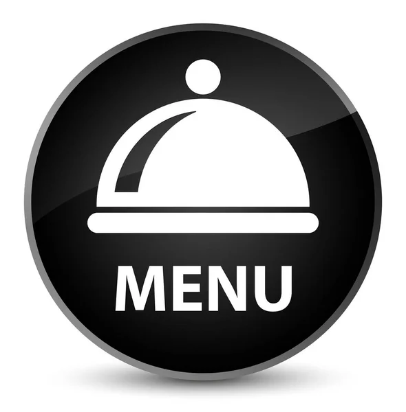 Menú (icono de plato de comida) botón redondo negro elegante — Foto de Stock