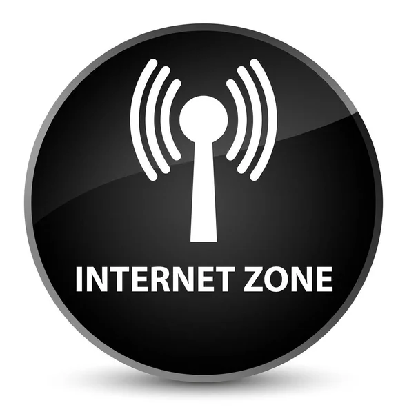 Zona de Internet (rede wlan) botão redondo preto elegante — Fotografia de Stock