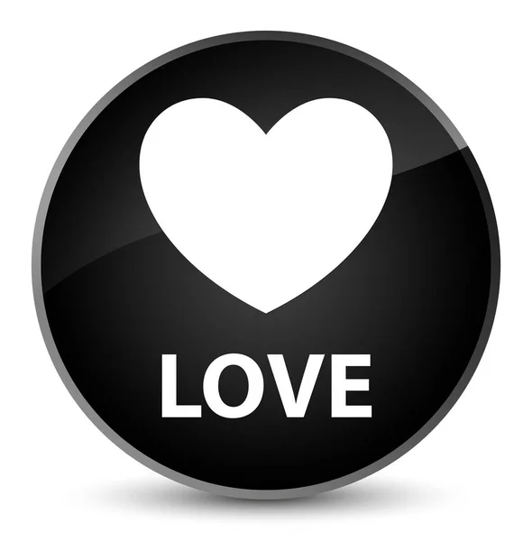 Любовь элегантная черная круглая кнопка — стоковое фото