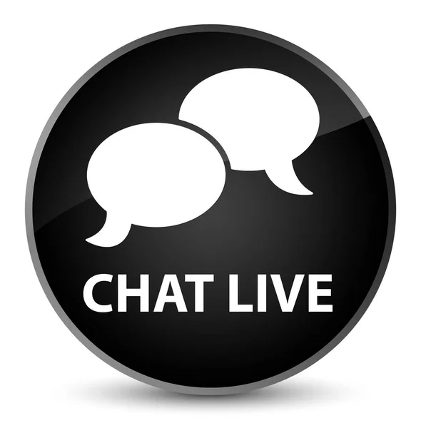 Chat live elegante zwarte ronde knop — Stockfoto