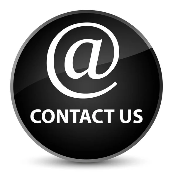 Зв'язатися з нами (іконка адреси електронної пошти) елегантна чорна кругла кнопка — стокове фото