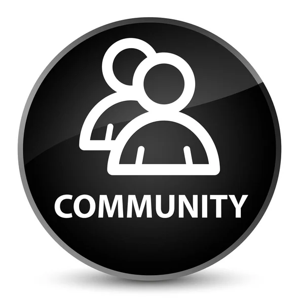 Comunidad (icono del grupo) elegante botón redondo negro —  Fotos de Stock