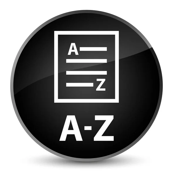 A-Z (icono de la página de lista) botón redondo negro elegante — Foto de Stock