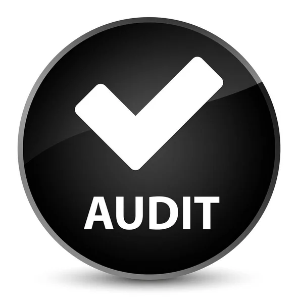 Audit (valider icône) élégant bouton rond noir — Photo