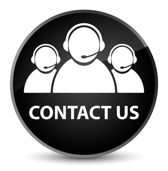 Contact us (customer care team icon) elegant black round button