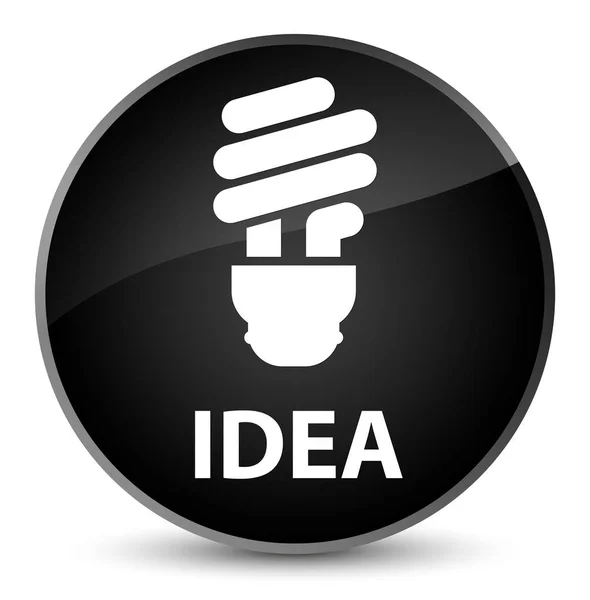 Idea (ikonu žárovky) elegantní černé kulaté tlačítko — Stock fotografie