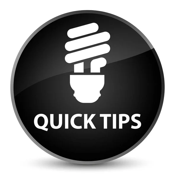 Consejos rápidos (icono de la bombilla) botón redondo negro elegante —  Fotos de Stock