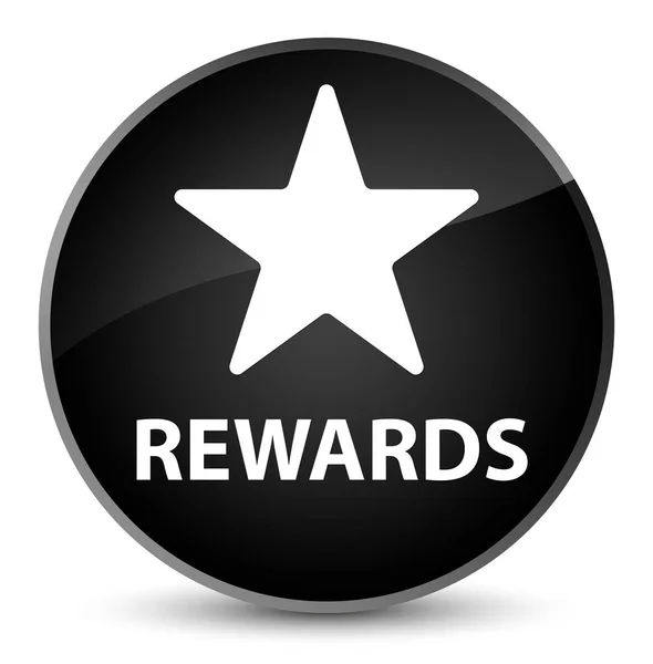 Rewards (star icon) elegant black round button — Stock Photo, Image