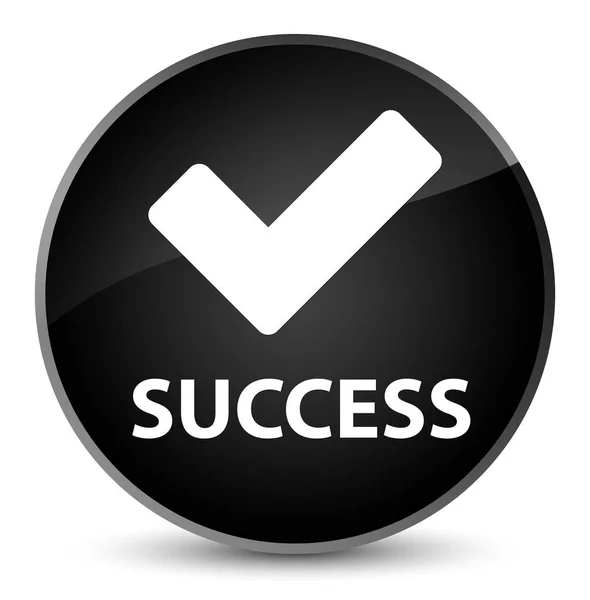 성공 (아이콘 확인) 우아한 블랙 라운드 버튼 — 스톡 사진